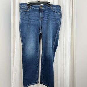 Lane Bryant Flex Magic Waistband Jeans Size 24 Mid Rise Straight Stretch Denim